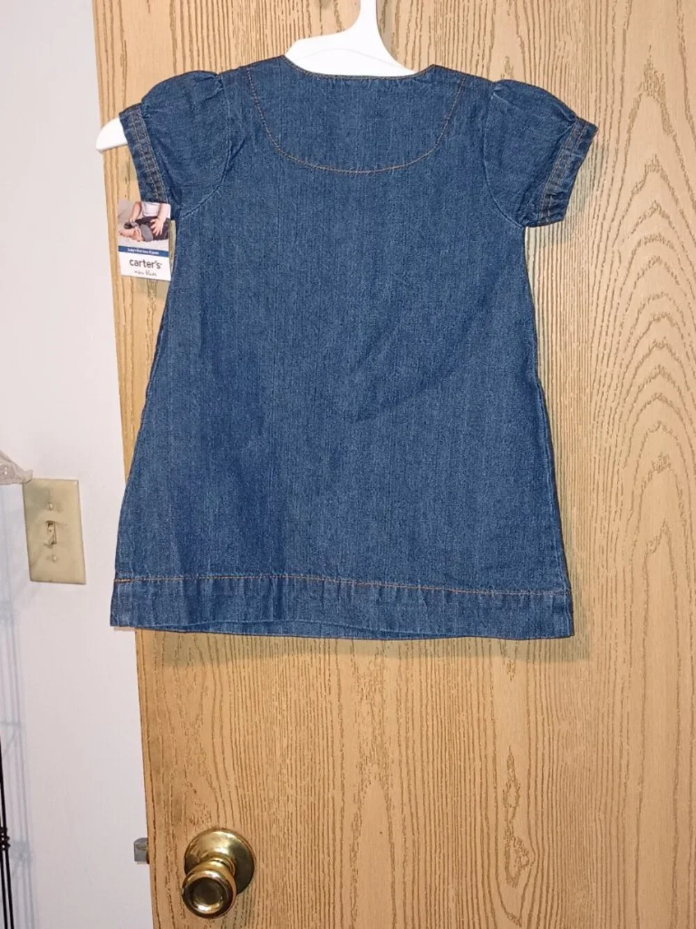 NEW Carter's Mini Blues Denim Button Down Dress Blue